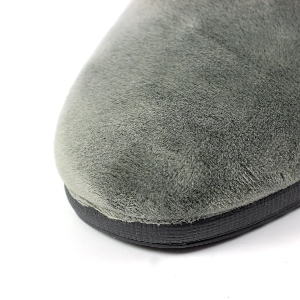 Lunar Michelle Women's Washable Slip On Wedge Slipper Grey Ocelot