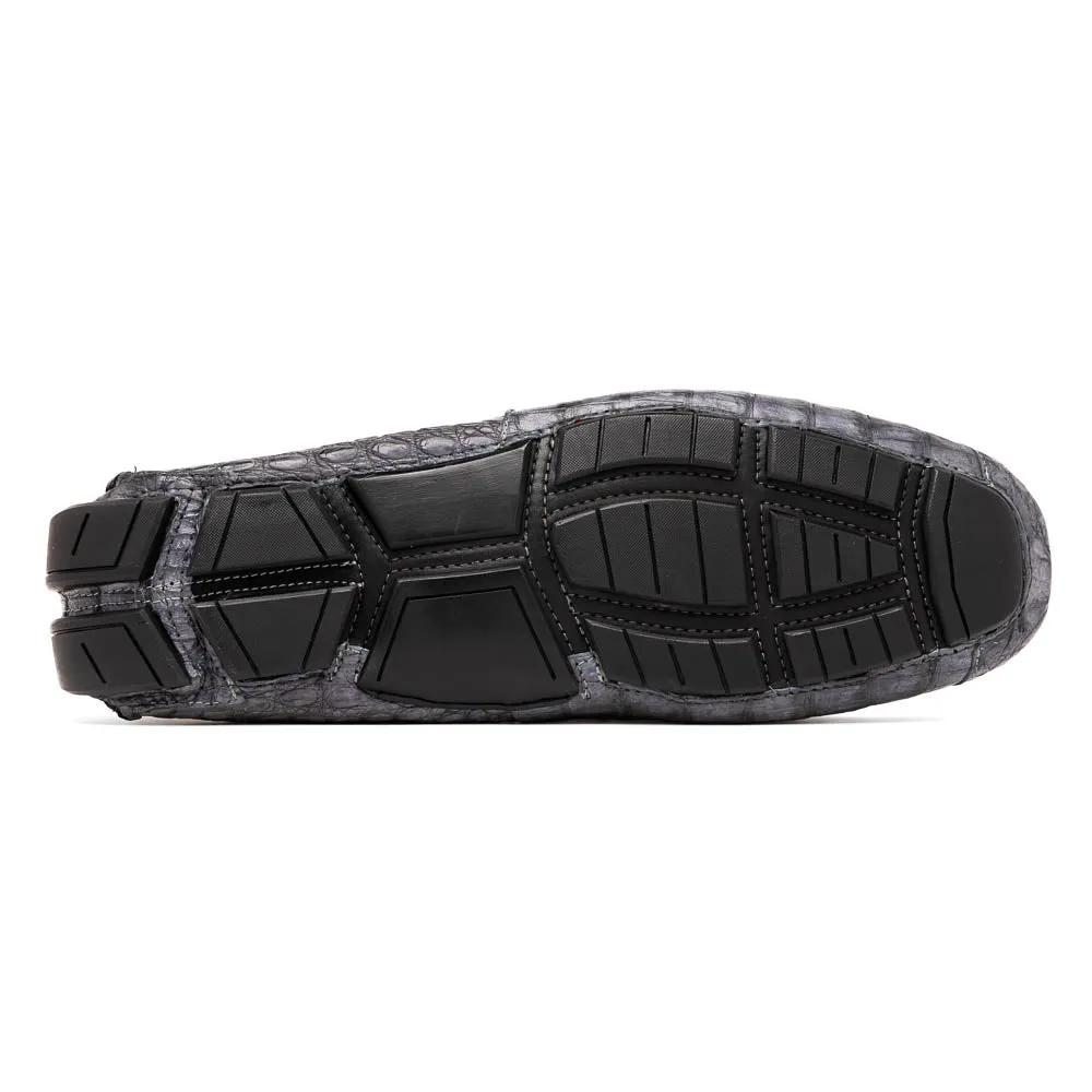Marco Di Milano Remo Gray Caiman Crocodile Driving Shoes
