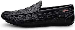 Men's Loafers Square Toe Crocodile Print Faux Leather Moccasins Shoes Flexible Flat Heel Comfortable Wedding Party Slip-ons