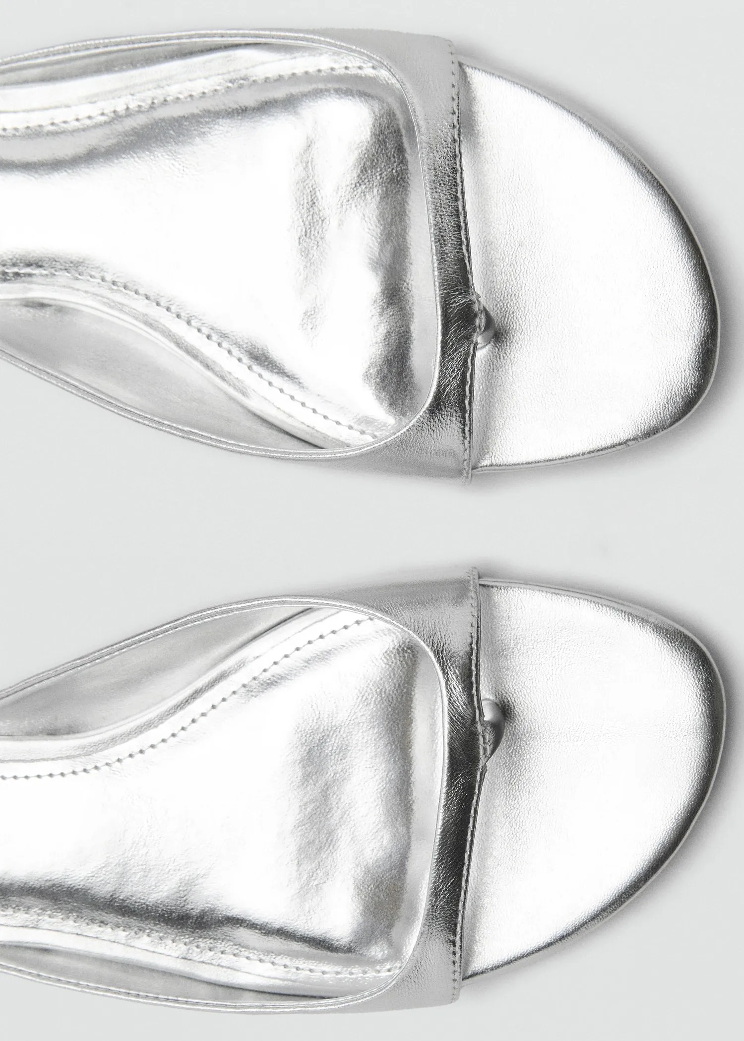 Metallic leather sandals