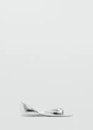 Metallic leather sandals