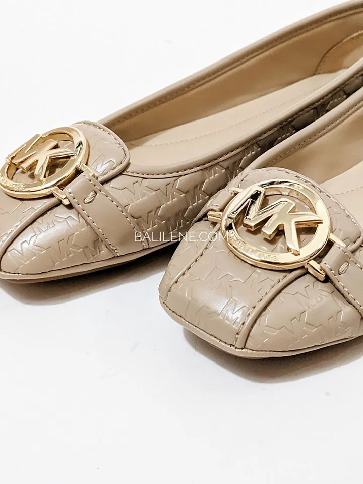 Michael Kors Fulton Logo Embossed Faux Leather Moccasin Camel
