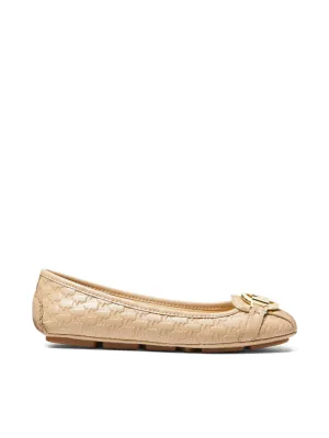 Michael Kors Fulton Logo Embossed Faux Leather Moccasin Camel