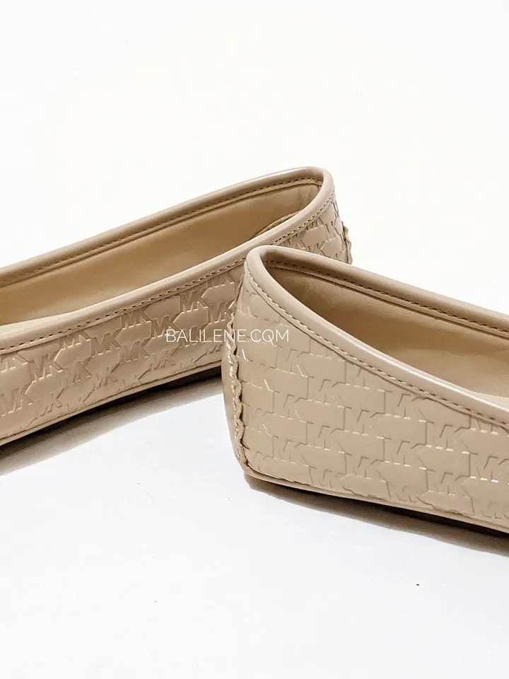 Michael Kors Fulton Logo Embossed Faux Leather Moccasin Camel