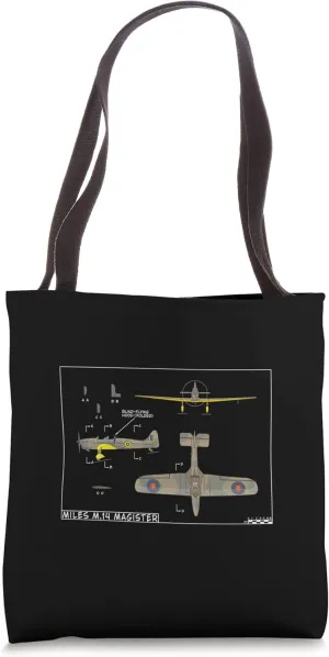 Miles M.14 Magister British WW2 Trainer Aircraft Diagram Tote Bag