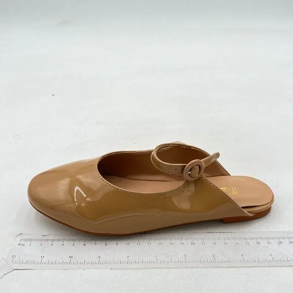 Milooey Nude Flat Mule Closed Toe Slide Sandal Slipper Casual Slip On Dress Shoe
