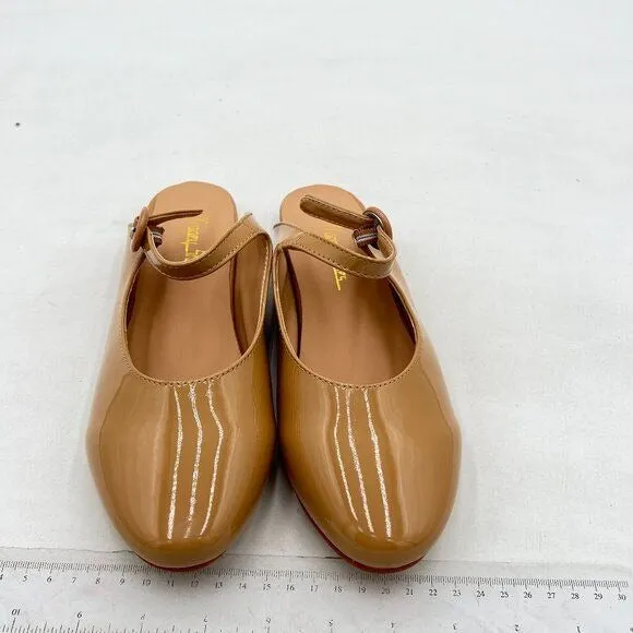 Milooey Nude Flat Mule Closed Toe Slide Sandal Slipper Casual Slip On Dress Shoe