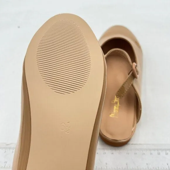 Milooey Nude Flat Mule Closed Toe Slide Sandal Slipper Casual Slip On Dress Shoe