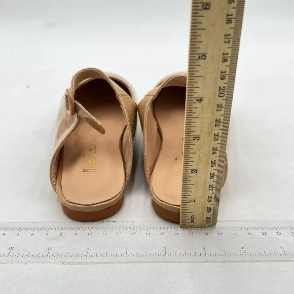 Milooey Nude Flat Mule Closed Toe Slide Sandal Slipper Casual Slip On Dress Shoe
