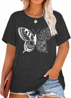 MK Shop Limited Plus Size Tops for Women Cute Vintage Graphic Tee Sunrise Camping Funny Print Casual Nature Travel Shirt