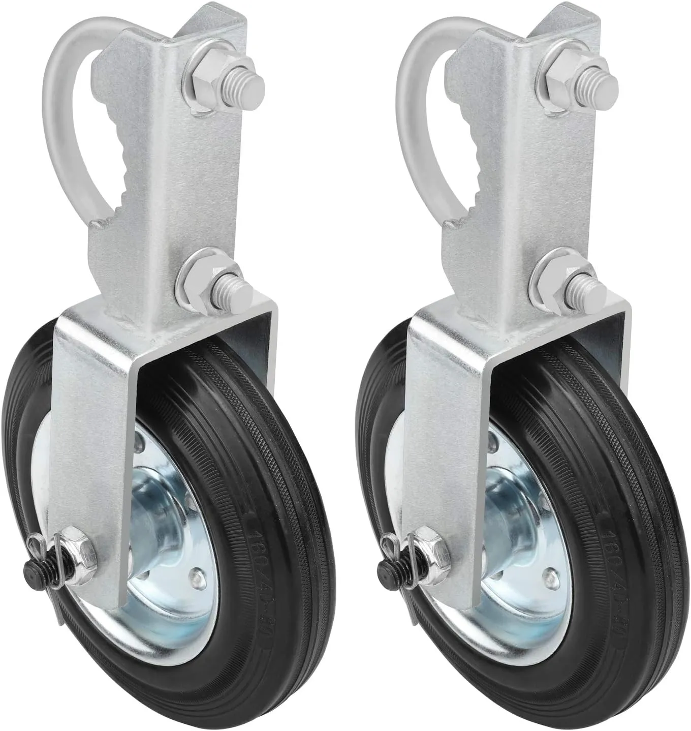 Mofeez Gate Wheel for Metal Swing Gate with 1-5/8" Thru 2" Gate Frames, Gate Support Wheel for Chain Link Fence (Set of 2)
