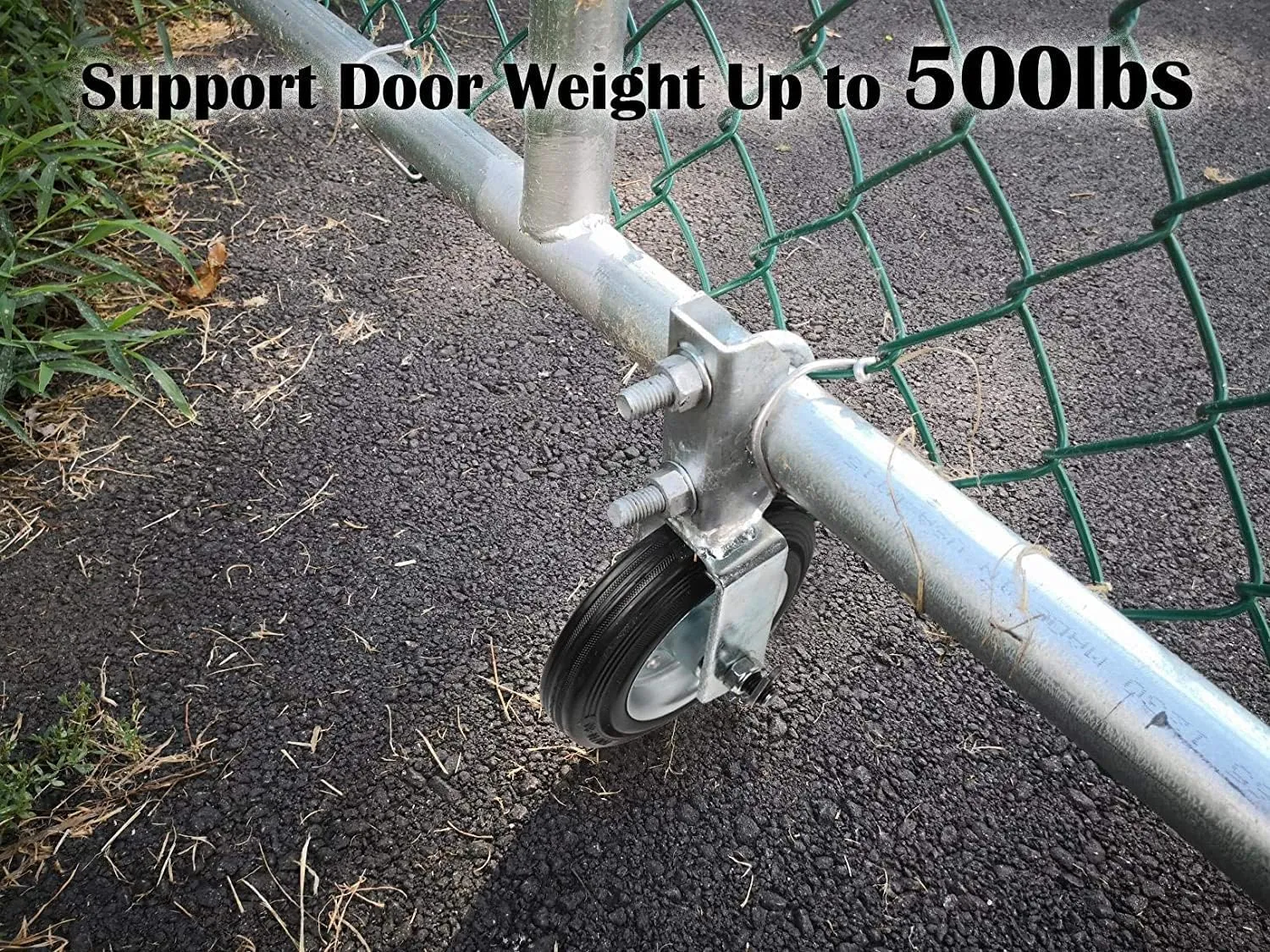 Mofeez Gate Wheel for Metal Swing Gate with 1-5/8" Thru 2" Gate Frames, Gate Support Wheel for Chain Link Fence (Set of 2)