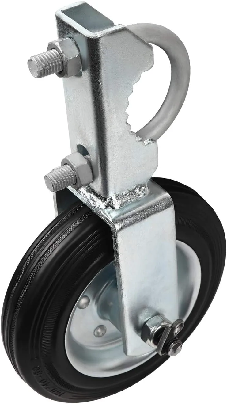 Mofeez Gate Wheel for Metal Swing Gate with 1-5/8" Thru 2" Gate Frames, Gate Support Wheel for Chain Link Fence (Set of 2)