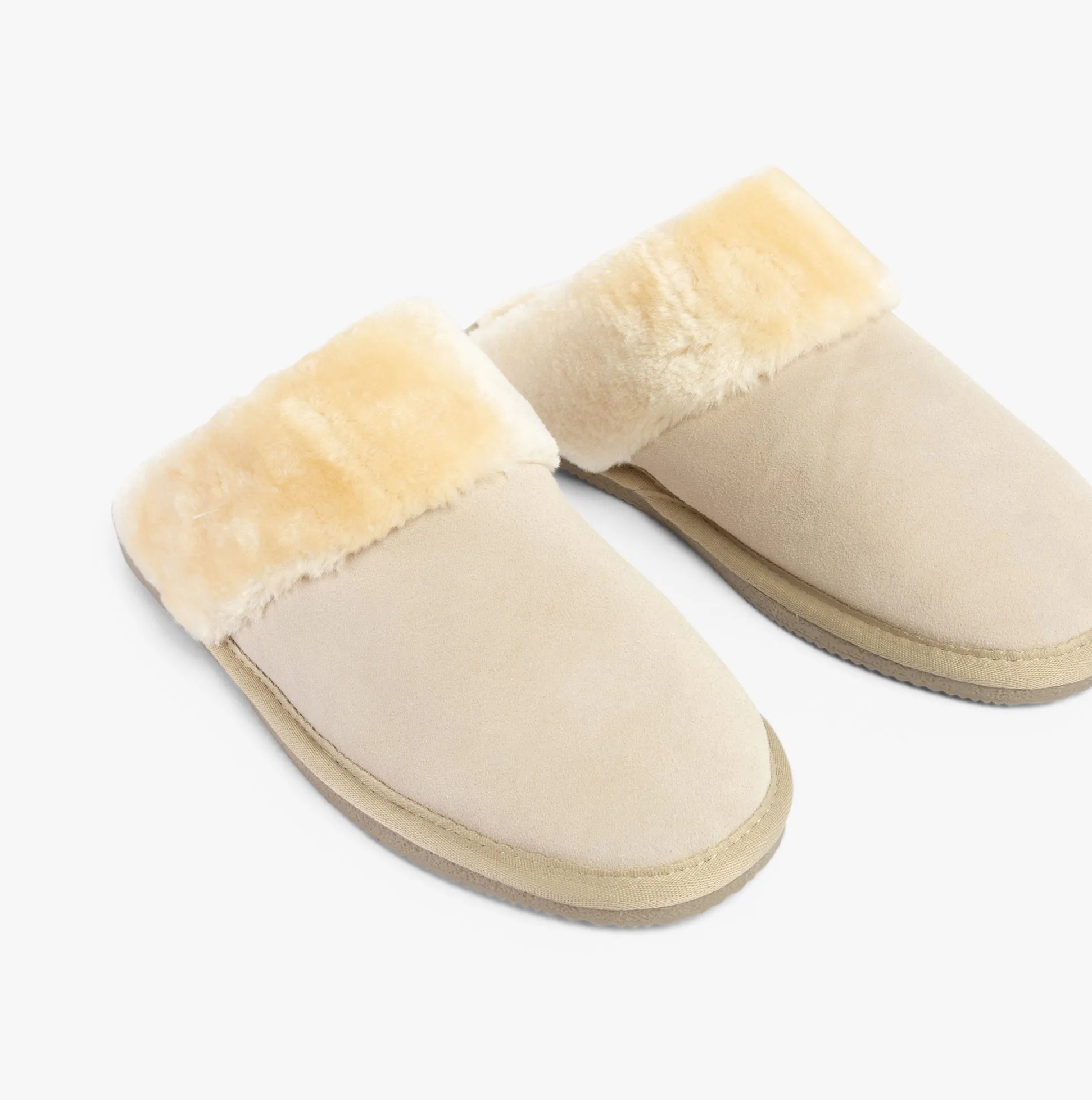 Mokkers KELSEI Womens Suede Mule Slippers Stone