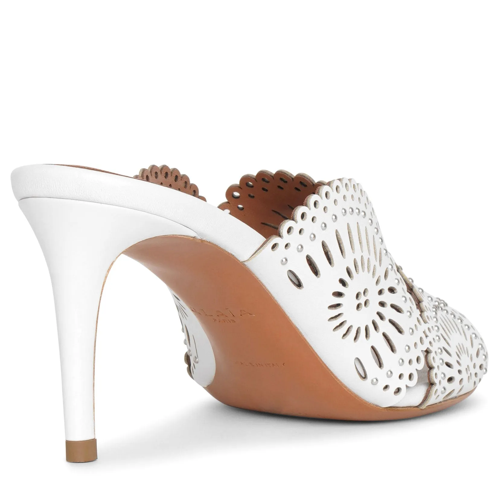 Molukai 70 white leather mules