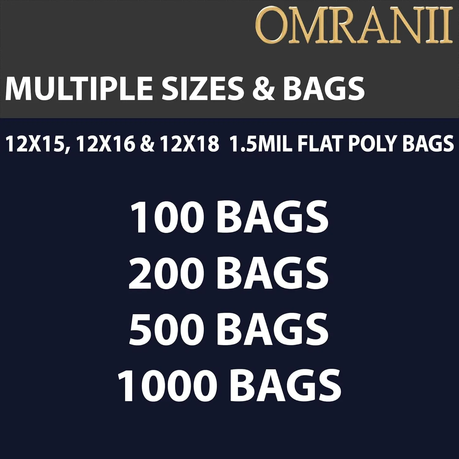 Multiple Sizes Clear Flat Poly Bags, 1.5Mil 12" X 16" & 100 Bags | Low-Density Polyethylene (LDPE), Flat Open Top Plastic Packaging Packing | Flexible and Durable Plastic Bags