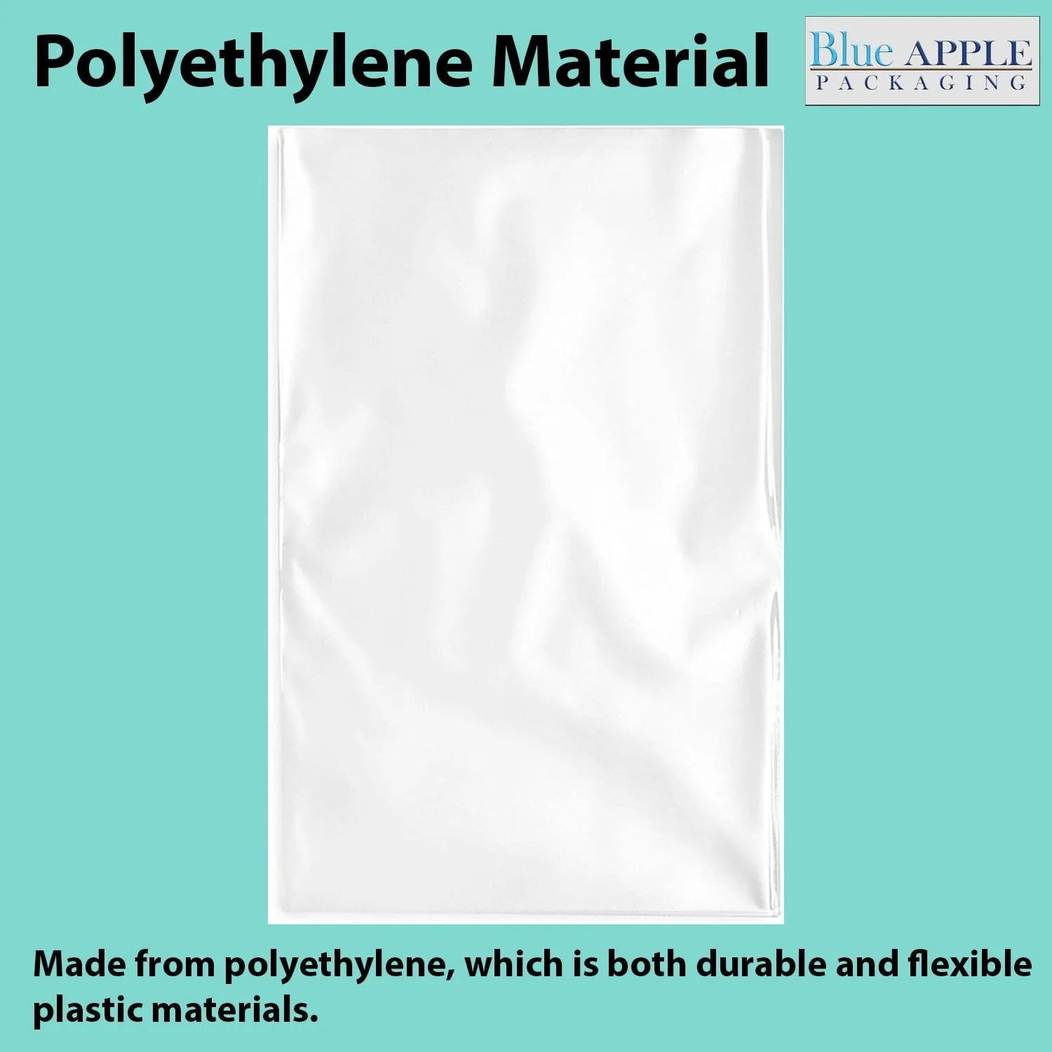 Multiple Sizes Clear Flat Poly Bags 4Mil - 20"x24" & (50 Bags) Flat Open Top Plastic Packaging Packing | Flexible and Durable Plastic Bags | Low-Density Polyethylene (LDPE)