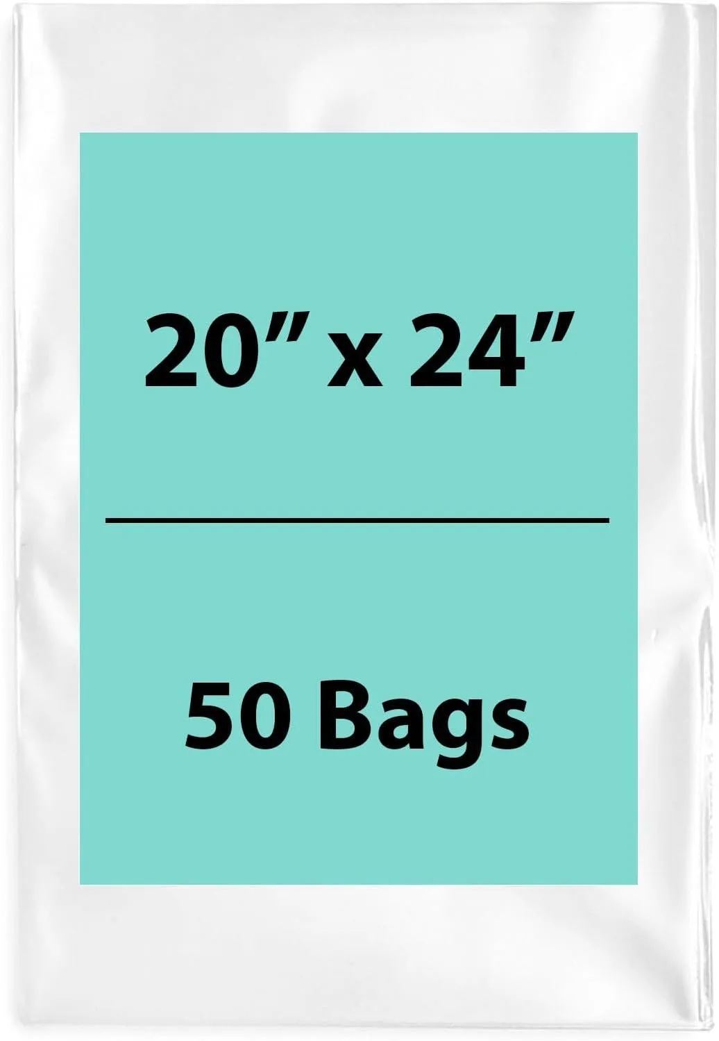 Multiple Sizes Clear Flat Poly Bags 4Mil - 20"x24" & (50 Bags) Flat Open Top Plastic Packaging Packing | Flexible and Durable Plastic Bags | Low-Density Polyethylene (LDPE)