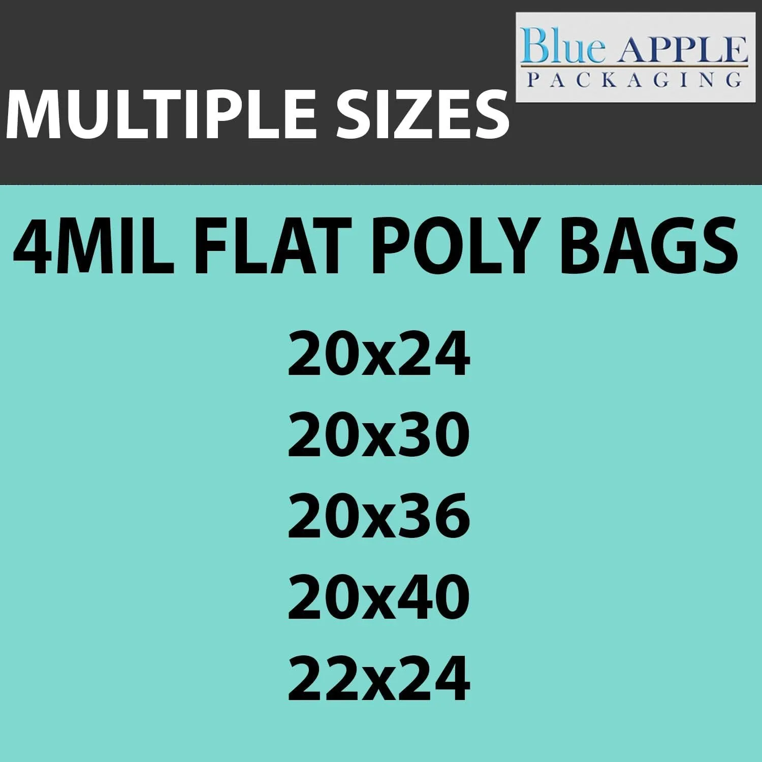 Multiple Sizes Clear Flat Poly Bags 4Mil - 20"x24" & (50 Bags) Flat Open Top Plastic Packaging Packing | Flexible and Durable Plastic Bags | Low-Density Polyethylene (LDPE)