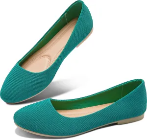 Obtaom Round Toe Women Flat Shoes Slip on Girls Dress Black Ballet Flats