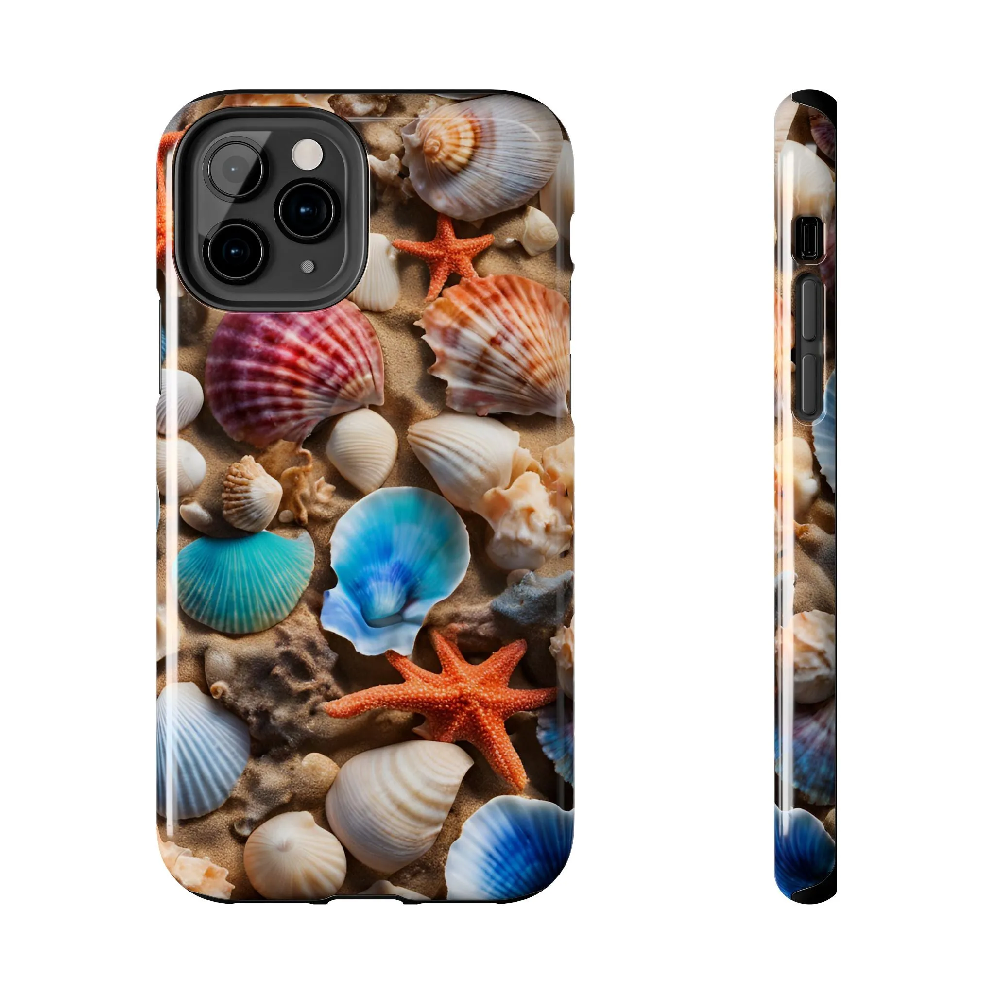 Oceanside memories - Seashells on Beach -Tough Phone Case for iPhones and Samsung Smartphones