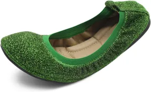 Ollio Women's Shoes Glitter Slip On Comfort Basic Ballet Flats F118