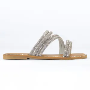 Opal - Embellished Slip On Flat Sandals