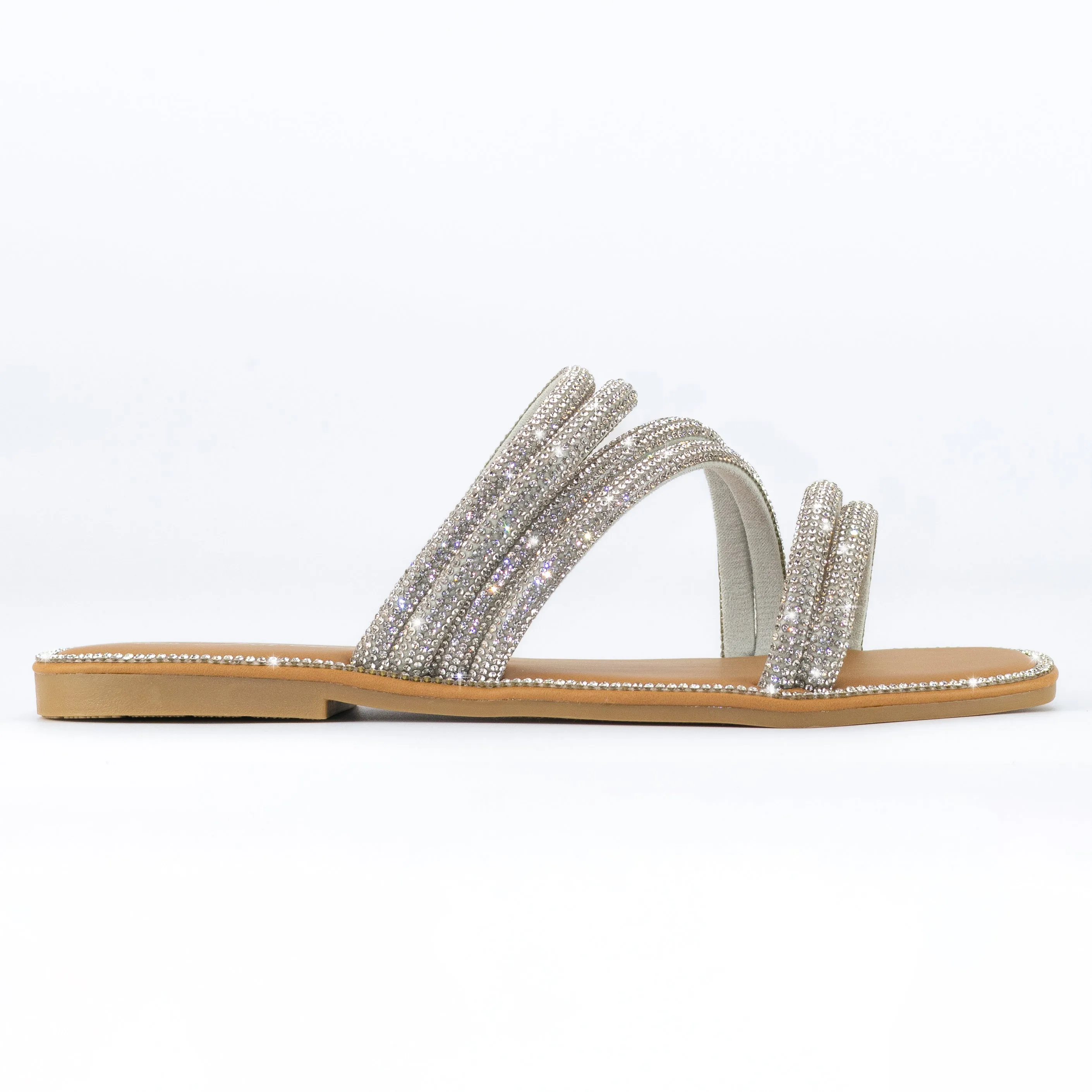Opal - Embellished Slip On Flat Sandals