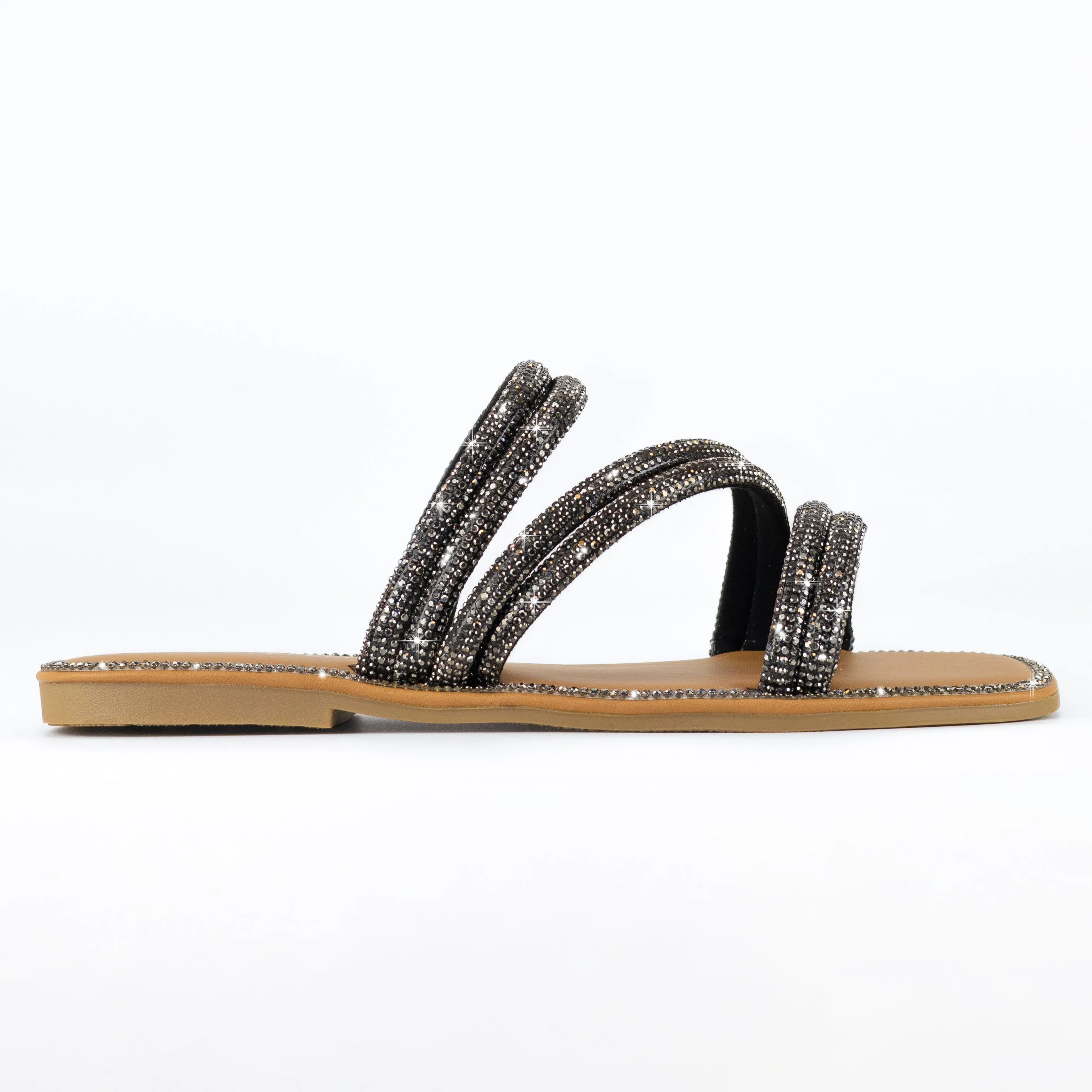 Opal - Embellished Slip On Flat Sandals