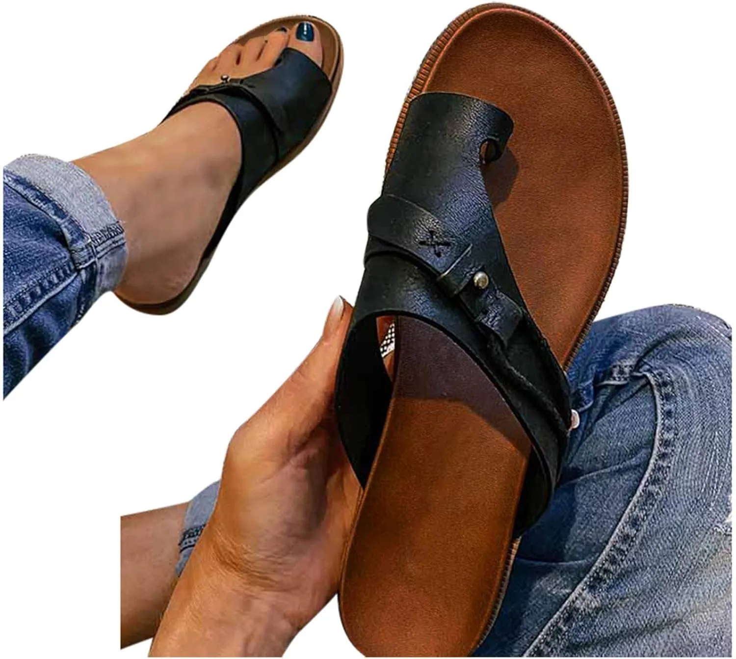 Orthopedic Flip Flops for Women Arch Support Plantar Fasciitis Relief Comfortable Thong Sandals Summer Beach Walking Non Slip Casual Shoes