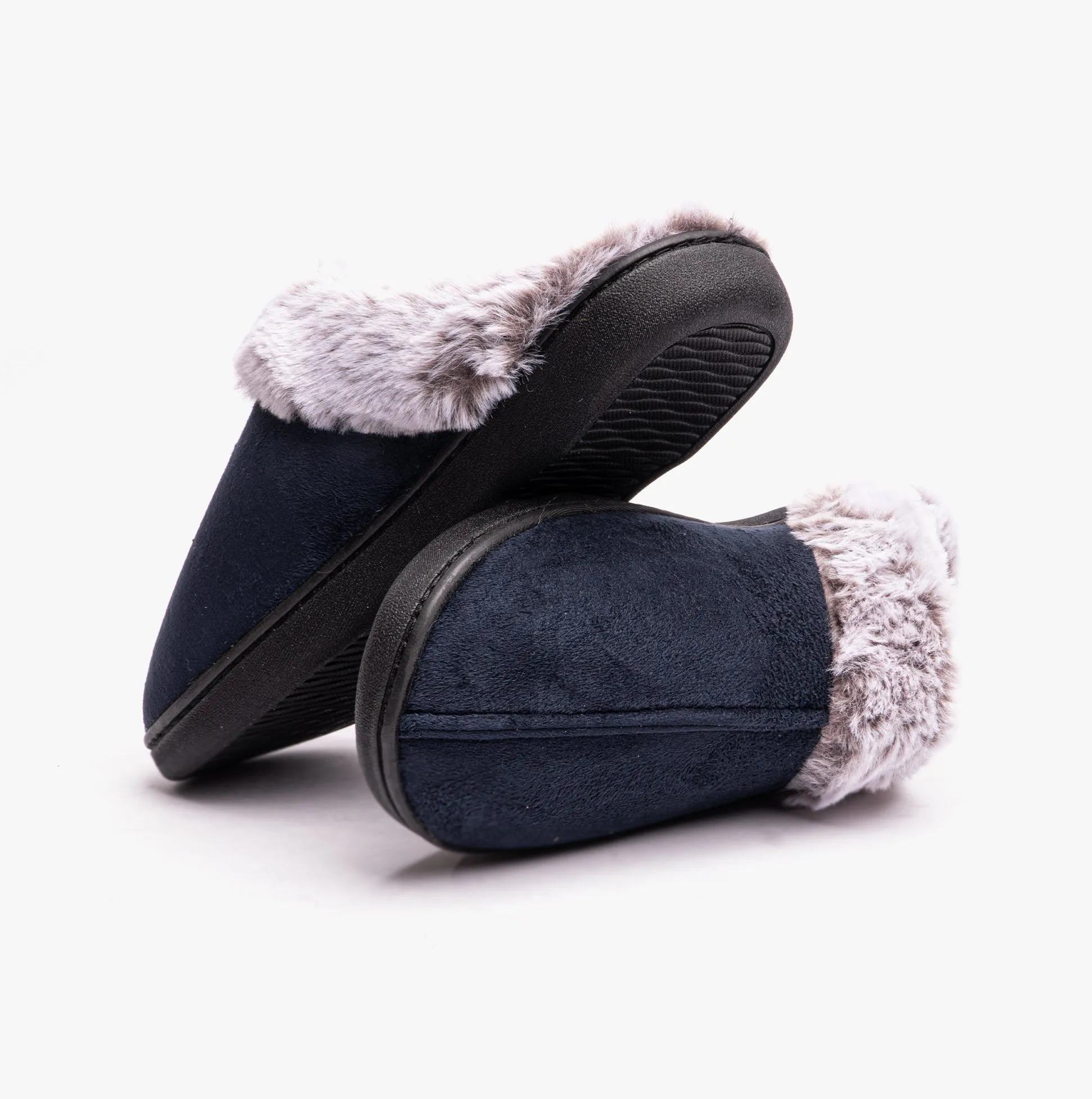 Padders FLORRIE Womens (EE Fit) Mule Slippers Navy Combi