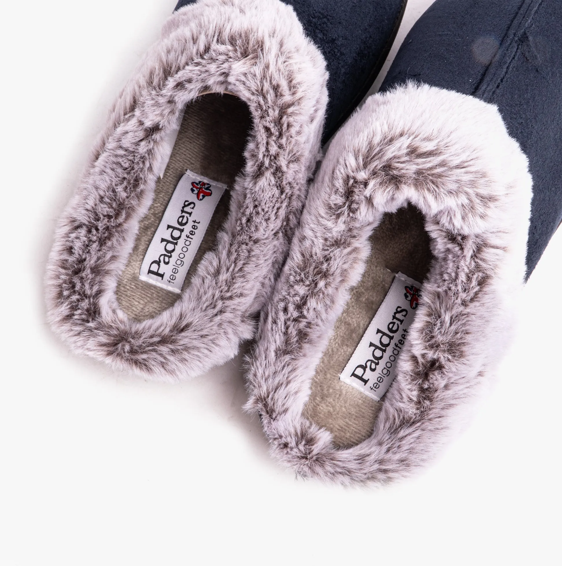 Padders FLORRIE Womens (EE Fit) Mule Slippers Navy Combi
