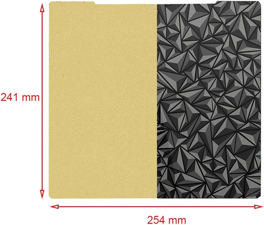 PEI PEO Sheet Spring Steel Flexible Platform for Prusa I3 MK3 MK3S MK3S  MK4 MK2.5S 241x254MM Build Plate Heated Bed One Side Textured PEI and One Side Smooth Board PEO for 3D Printer