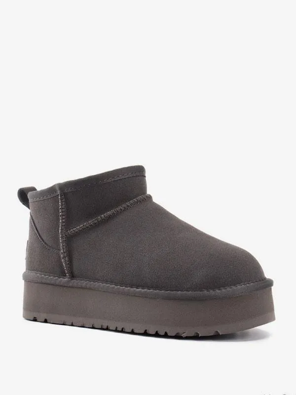 Plush Lining Round Toe Winter Shoes