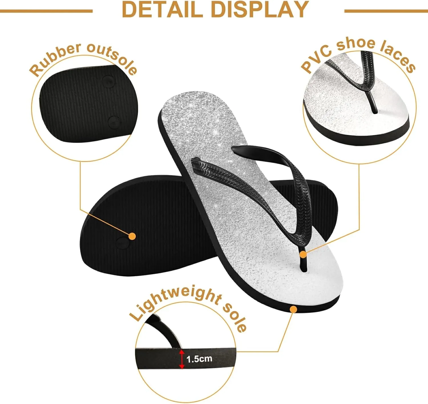 Poeticcity Flip Sandal Men Women Flip Flops for Hotel Spa Home Slippers Bedroom Travel S-XXL