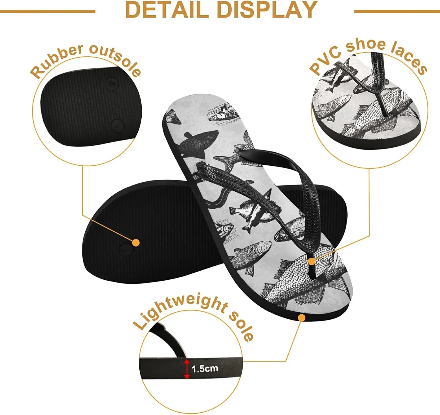 Poeticcity Flip Sandal Men Women Flip Flops for Hotel Spa Home Slippers Bedroom Travel S-XXL