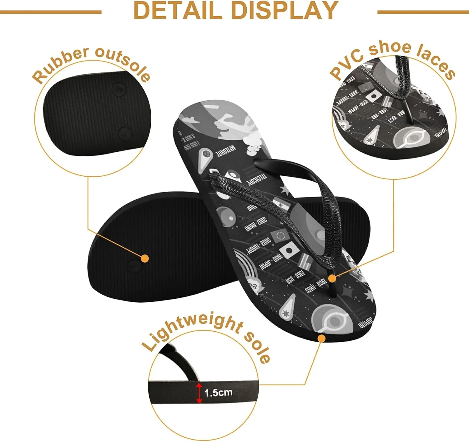 Poeticcity Flip Sandal Men Women Flip Flops for Hotel Spa Home Slippers Bedroom Travel S-XXL