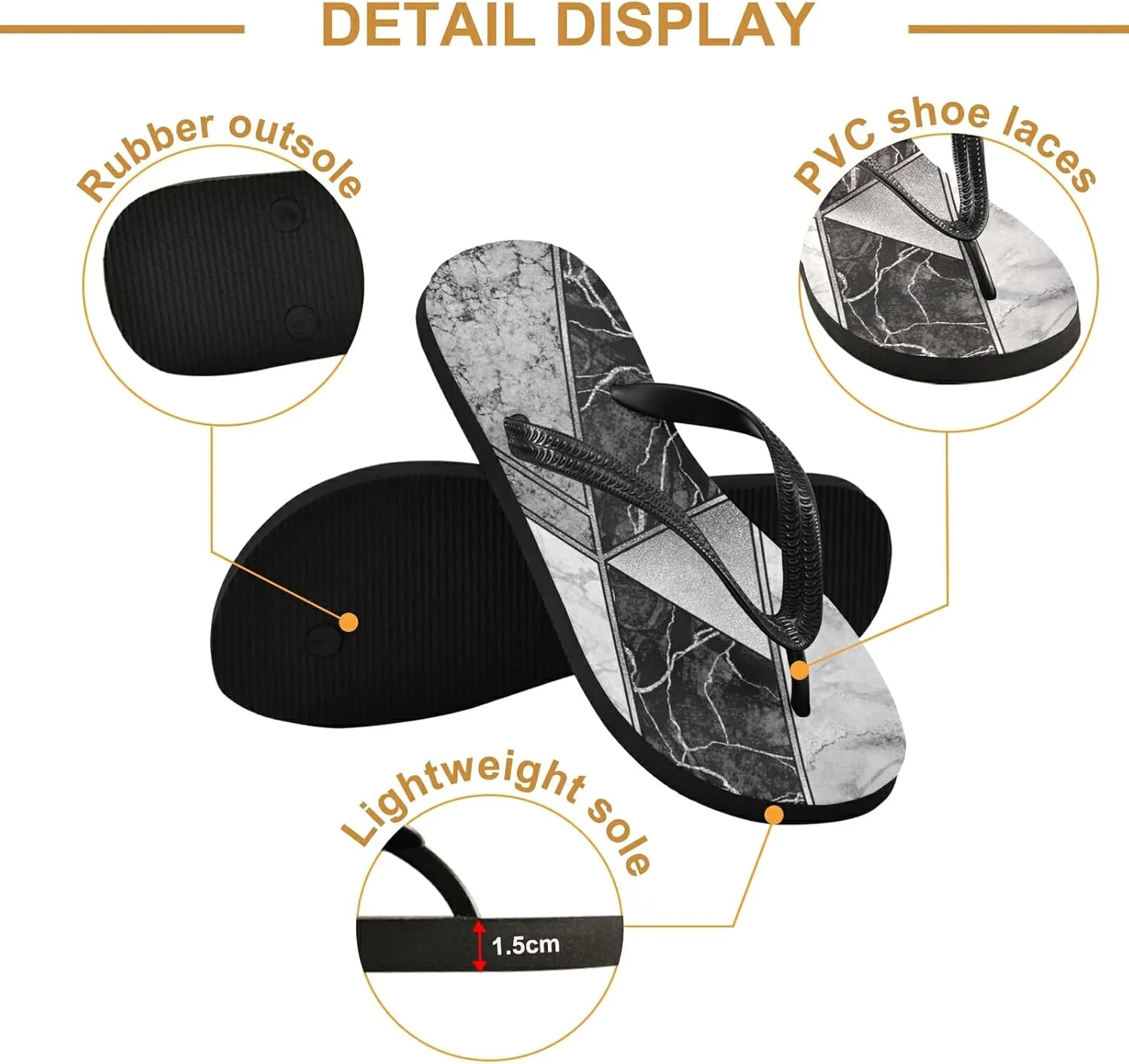 Poeticcity Flip Sandal Men Women Flip Flops for Hotel Spa Home Slippers Bedroom Travel S-XXL