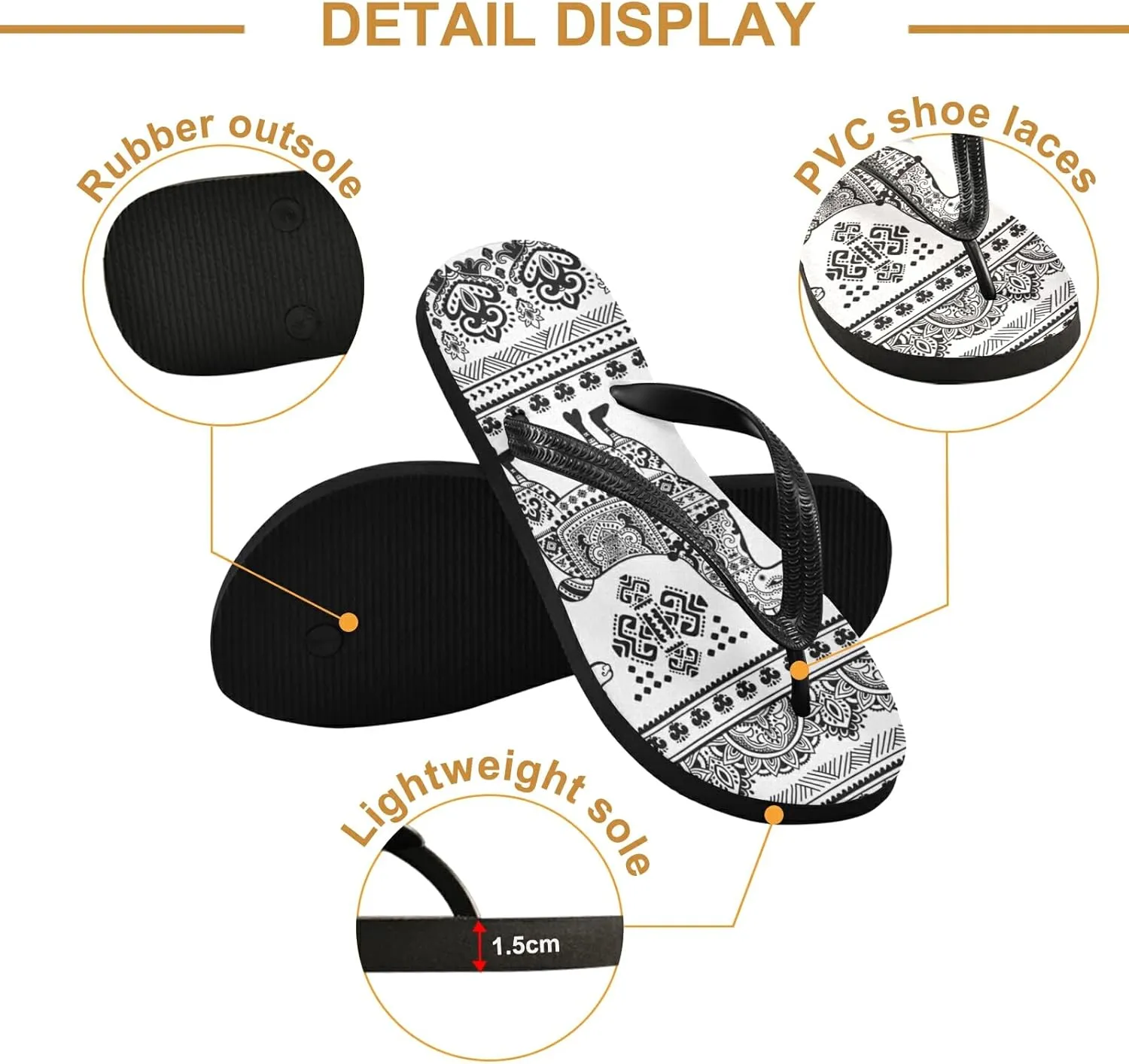 Poeticcity Flip Sandal Men Women Flip Flops for Hotel Spa Home Slippers Bedroom Travel S-XXL
