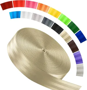 Polyester Webbing Strap 16 Colors – 1"&1.5"&1.9" – 16.5 25 33 55 Yards Heavy Duty Webbing Roll, Flat Webbing Strap for Indoor&Outdoor Gear, Climbing, DIY Crafting, Repairing