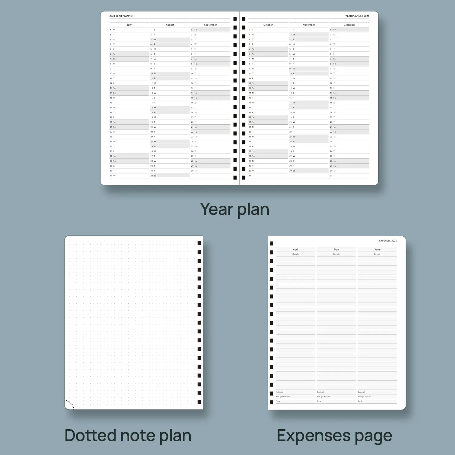 POPRUN 2025 Planner (Large Size 10'' x 8'' Wire-Bound Hard Cover) Daily Weekly and Monthly Calendar - Agenda 2025 with Hourly Schedule & Vertical Weekly Layout, Monthly Tabs - Orange