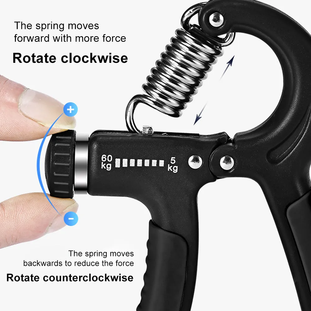 Premium Adjustable Grip Strengthener 5-60KG - Unisex Hand Exerciser & Finger Trainer for Strength Training, Rehabilitation & Fitness - Compact, Portable Hand Grip Tool for Men, Women & Seniors - Durable & Easy to Use