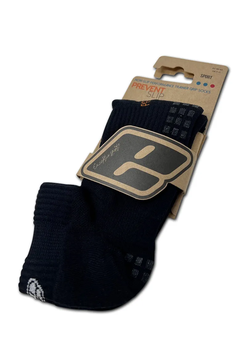 Prevent Slip - Black Non-Slip Performance Trainer Grip Socks
