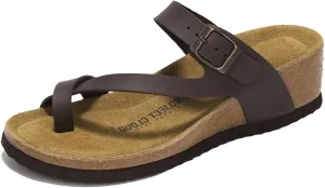 Project Cloud Genuine Leather Womens Sandals Wedge - Wedge Sandals & Slippers - Memory Foam Women Footwear Beach Essentials, Non-Slip Sandals for Women 2025