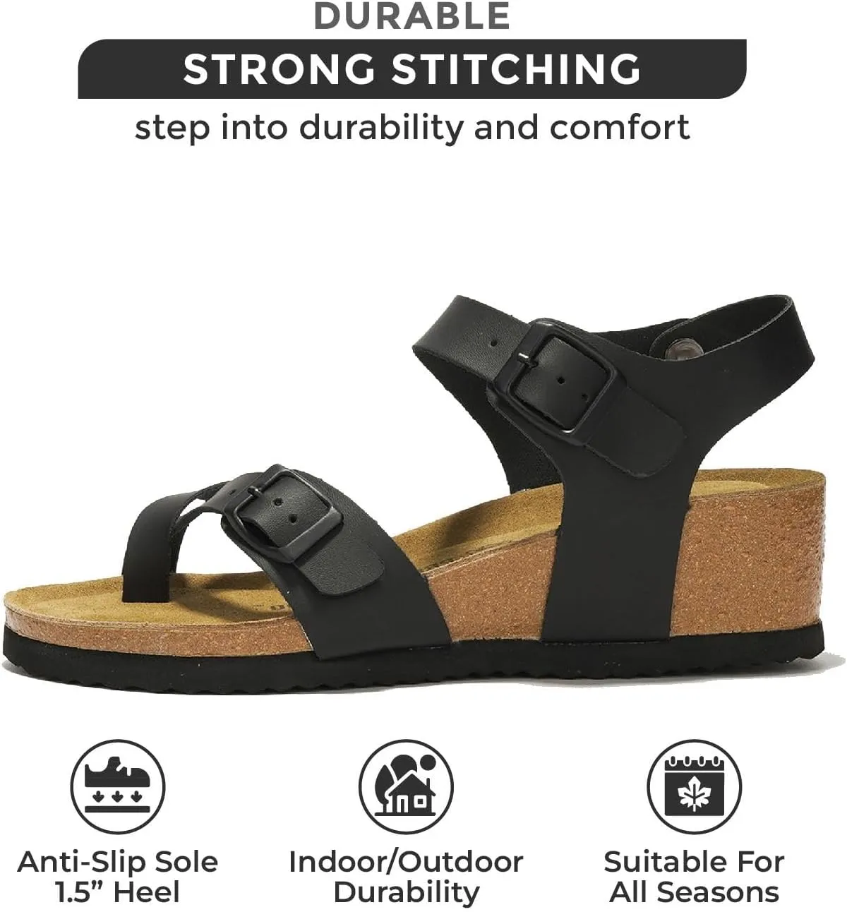 Project Cloud Genuine Leather Womens Sandals Wedge - Wedge Sandals & Slippers - Memory Foam Women Footwear Beach Essentials, Non-Slip Sandals for Women 2025