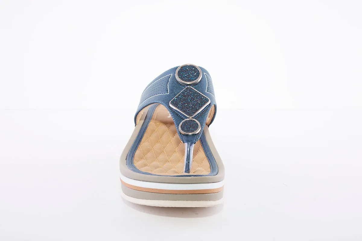 PROPET - WW1500 GLITTER TOE-POST MULE - NAVY