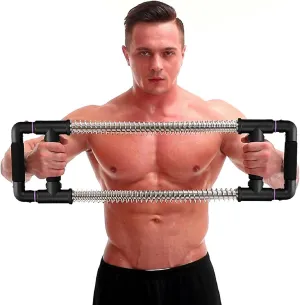 Push Down Bar Machine - Chest Expander at Home Workout Equipment, Arm Exerciser - Portable Spring Resistance Exercise Gym Kit for Home, Travel or Outdoors