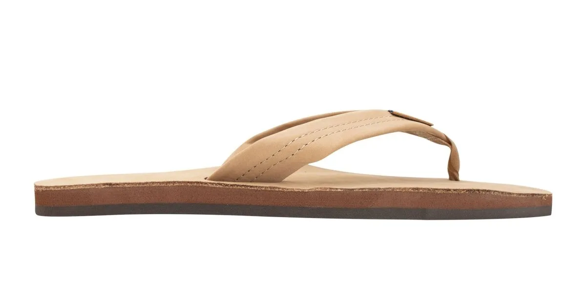 Rainbow Sandals Men's Leather Single Layer Wide Strap Sierra Brown Flip Flop
