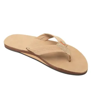 Rainbow Sandals Men's Leather Single Layer Wide Strap Sierra Brown Flip Flop