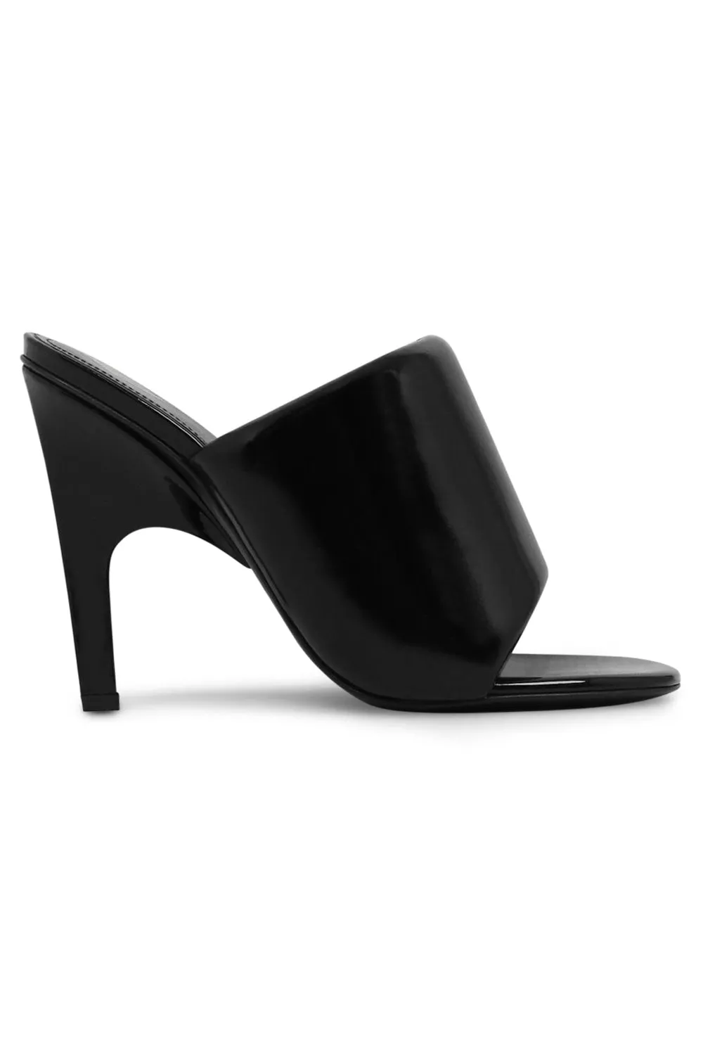Rem 105mm Padded Patent Leather Mule | Black